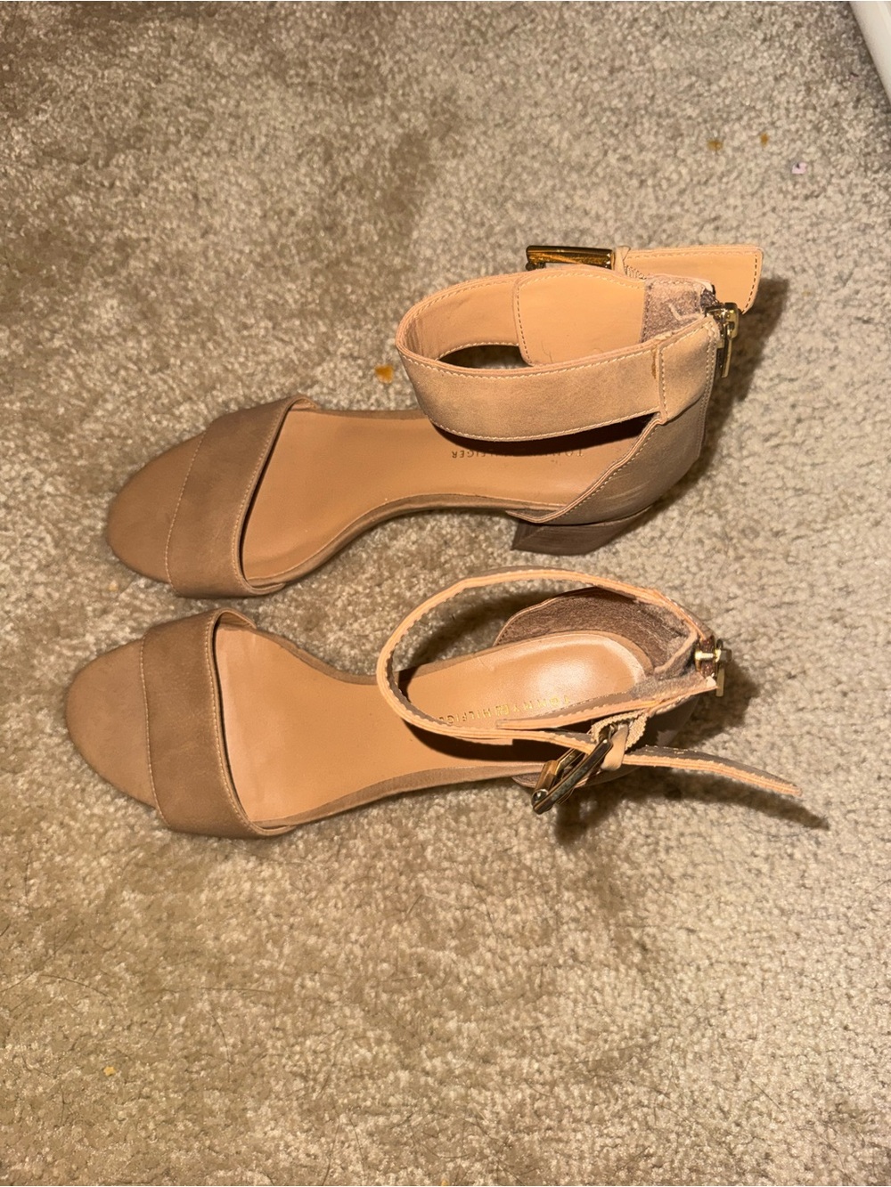 Tommy Hilfiger Nude Tan Block Heel Sandal - Picture 2 of 5